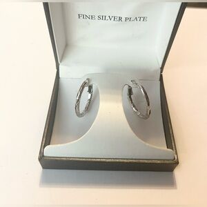 Elegant Silver Hoop Earrings NWT